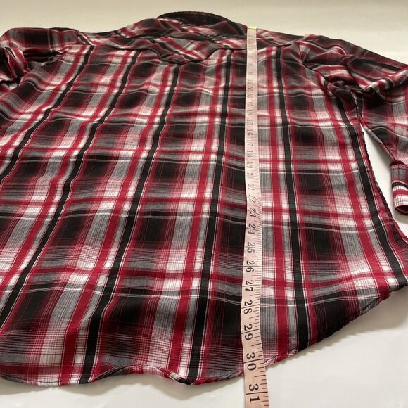 Ely Cattleman Pearl Snaps Cowboy Shirt Mens Large Plaid Tribal Embroidered Rodeo - Picture 8 of 10